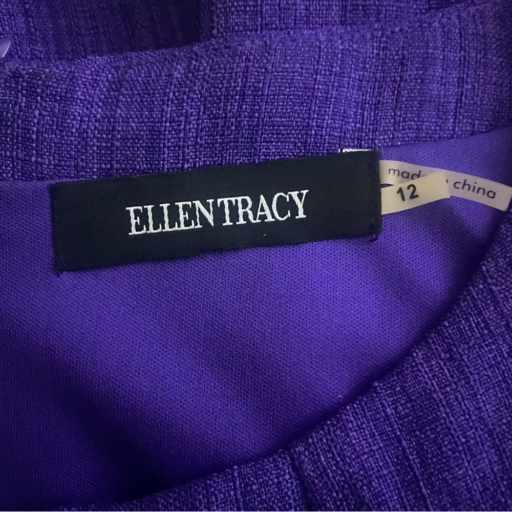 Ellen Tracy Rich Purple Midi Dress GUC 12 - Picture 3 of 7